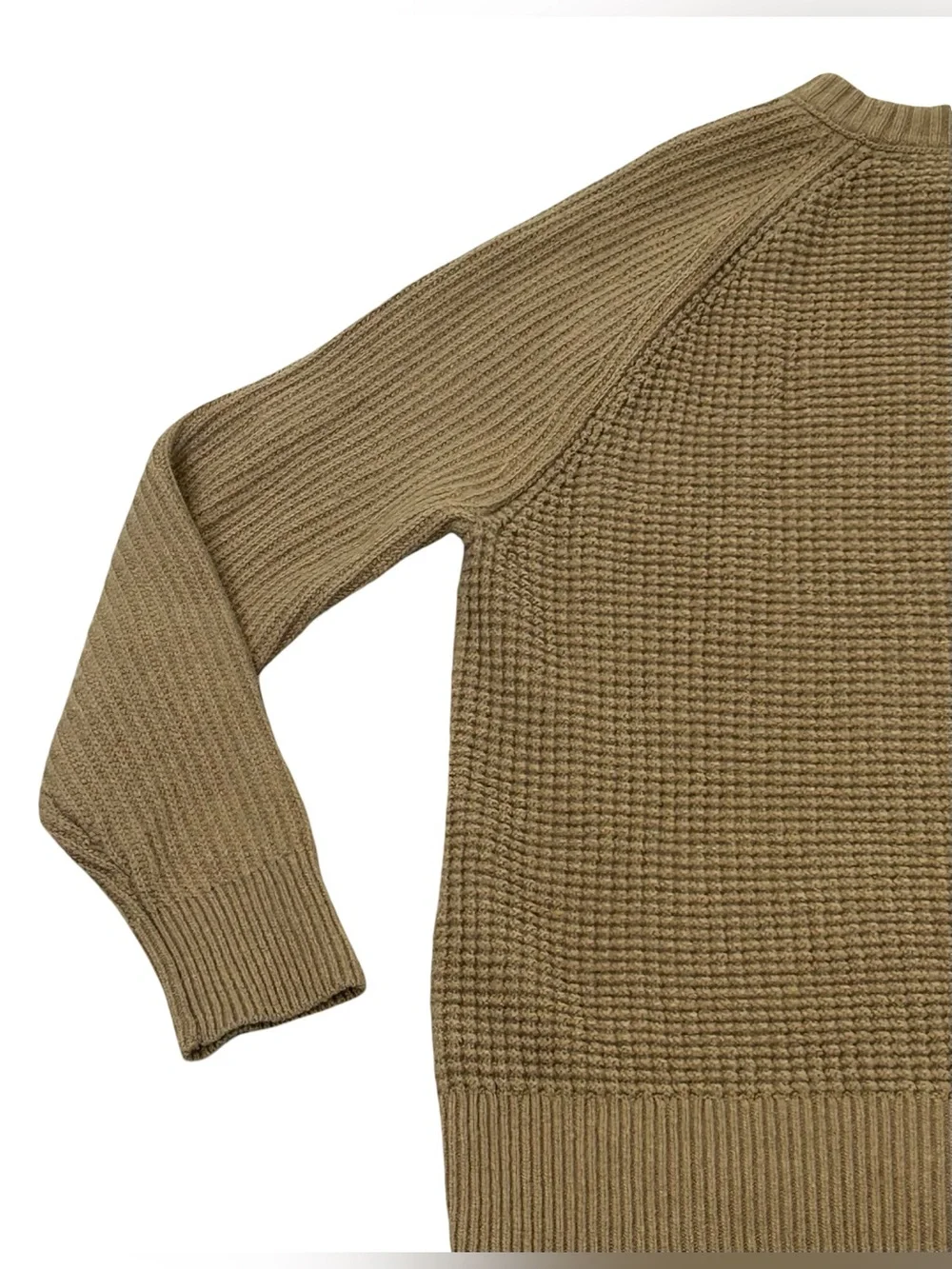 Banana Republic Mens XL Italian Yarn Wool Textured Knit Raglan Brown Sweater